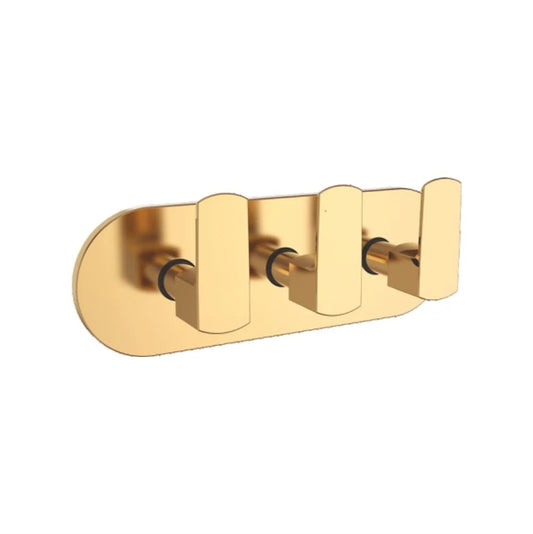 4-Way Diverter with Exposed Part Kit | | Brass Body with Gold Finish | PVD Coating | Wall-Mounted Multi-Function Water Control for Showers & Taps