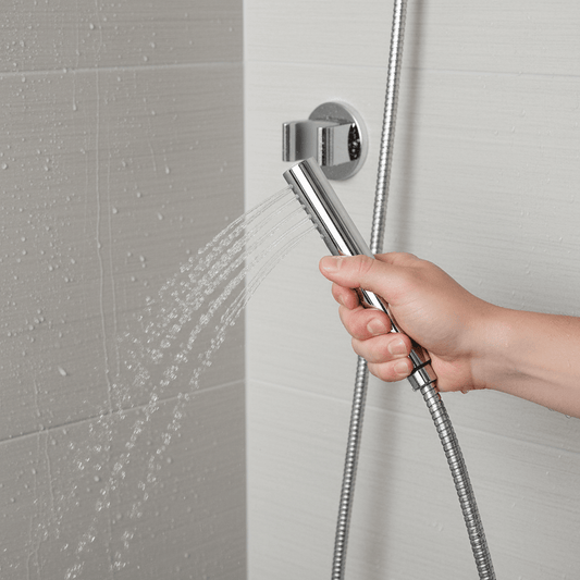 Aquieen Hand Shower, Flexible Tube & Wall Holder Set | ABS | Chrome