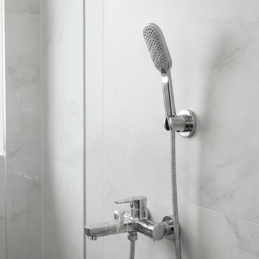 Aquieen Hand Shower, Flexible Tube & Wall Holder Set | ABS | Chrome