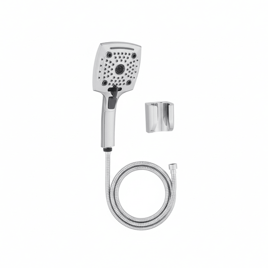 Aquieen Hand Shower, Flexible Tube & Wall Holder Set | ABS | Chrome