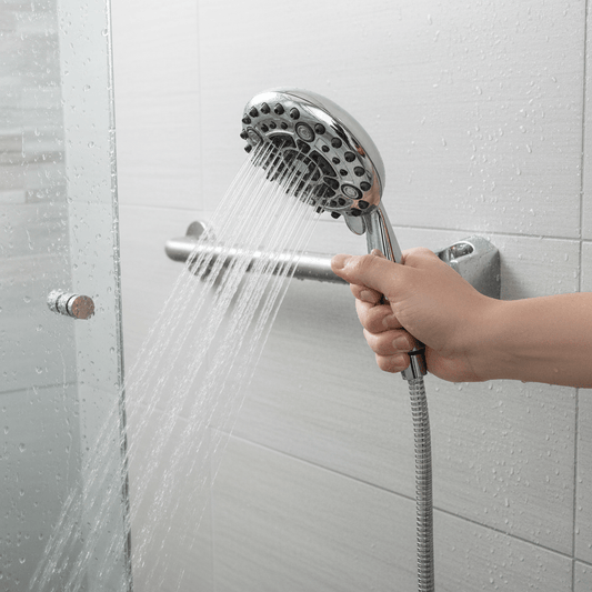 Aquieen Hand Shower, Flexible Tube & Wall Holder Set | ABS | Chrome