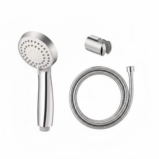 Aquieen Hand Shower, Flexible Tube & Wall Holder Set | ABS | Chrome