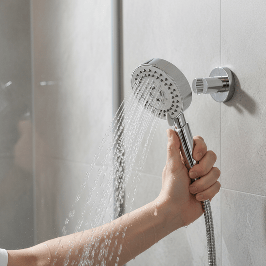 Aquieen Hand Shower, Flexible Tube & Wall Holder Set | ABS | Chrome