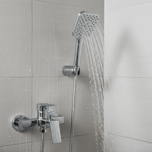 Aquieen Hand Shower, Flexible Tube & Wall Holder Set | ABS | Chrome