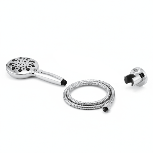 Aquieen Hand Shower, Flexible Tube & Wall Holder Set | ABS | Chrome