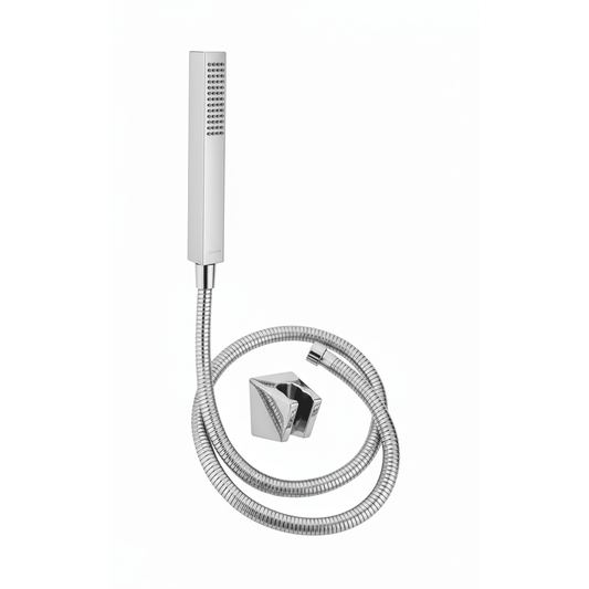 Aquieen Hand Shower, Flexible Tube & Wall Holder Set | Brass | Chrome