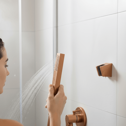 Aquieen Hand Shower, Flexible Tube & Wall Holder Set | Stainless Steel | Brushed Rose Gold