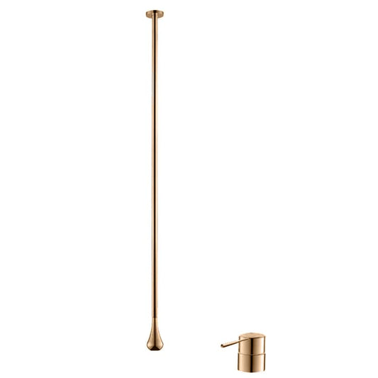 Aquieen Ceiling Mounted Wall Mounted Single Lever Basin Mixer with Provision for Hot & Cold Water Drop (Ceiling Basin Mixer Table Mounted - Rose Gold) (Copy)
