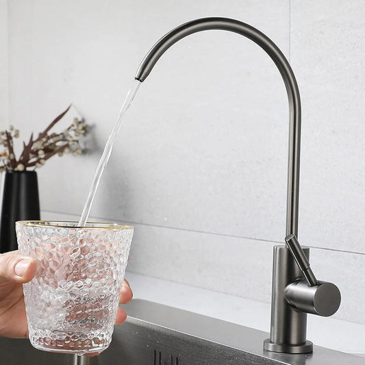 Deck-Mounted RO Tap with Hose – SS304 Stainless Steel, Gun Grey