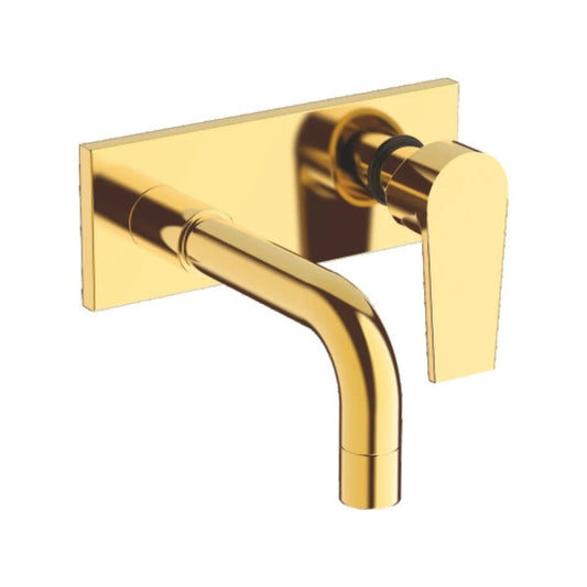 Entice Series Brass Pillar Cock With Concealed Body | Wall-Mounted Heavy Brass Faucet with Gold Finish & PVD Coating