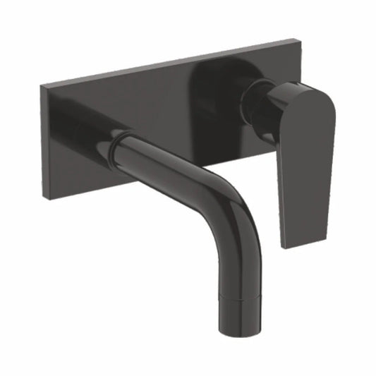 Entice Series Brass Pillar Cock With Concealed Body | Wall-Mounted Heavy Brass Faucet with Matte Black Finish & PVD Coating
