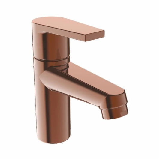 Entice Series Hot & Cold Water Basin Mixer Tap | Brass Faucet | Rose Gold Finish Sink Mixer Tap with PVD Coating | Deck-Mounted