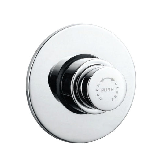 Wall-Mounted 1.5-inch Round Flush Valve in Chrome FInish | Brass Toilet Flush Valve with PVD Coating | Flush Valves, Restrooms Toilet Installation