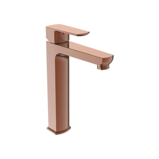 Zura Series Brass 12" Extended Pillar Cock With Wall Flange | Deck-Mounted Heavy Brass Faucet with Rose Gold Finish & PVD Coating