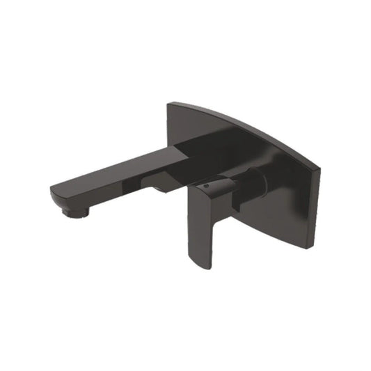 Zura Series Brass Pillar Cock With Concealed Body | Wall-Mounted Heavy Brass Faucet with Matte Black Finish & PVD Coating