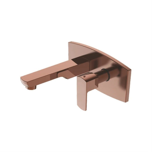 Zura Series Brass Pillar Cock With Concealed Body | Wall-Mounted Heavy Brass Faucet with Rose Gold Finish & PVD Coating | Water Tap