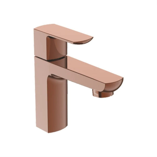 Zura Series Brass Pillar Cock With Wall Flange | Deck-Mounted Heavy Brass Faucet with Rose Gold Finish & PVD Coating