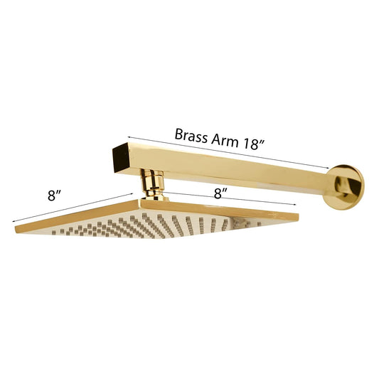 Aquieen Zura Series High Flow Diverter Set with Showers and Spout & Hand Shower Zura Collection (Brass Gold)