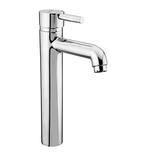 Single Lever Basin Mixer Fluid with 450 mm Connecting Hoses and Installation kit (Fluid - Extended Body - Eco)