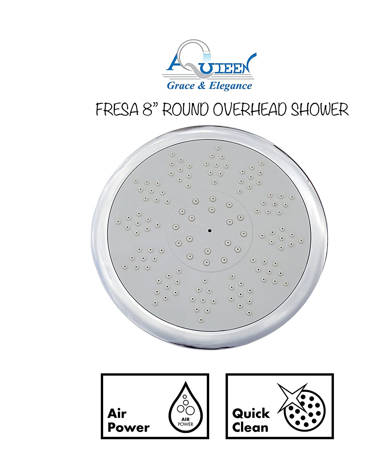 Aquieen Overhead Shower with air Infusion Technology 8"