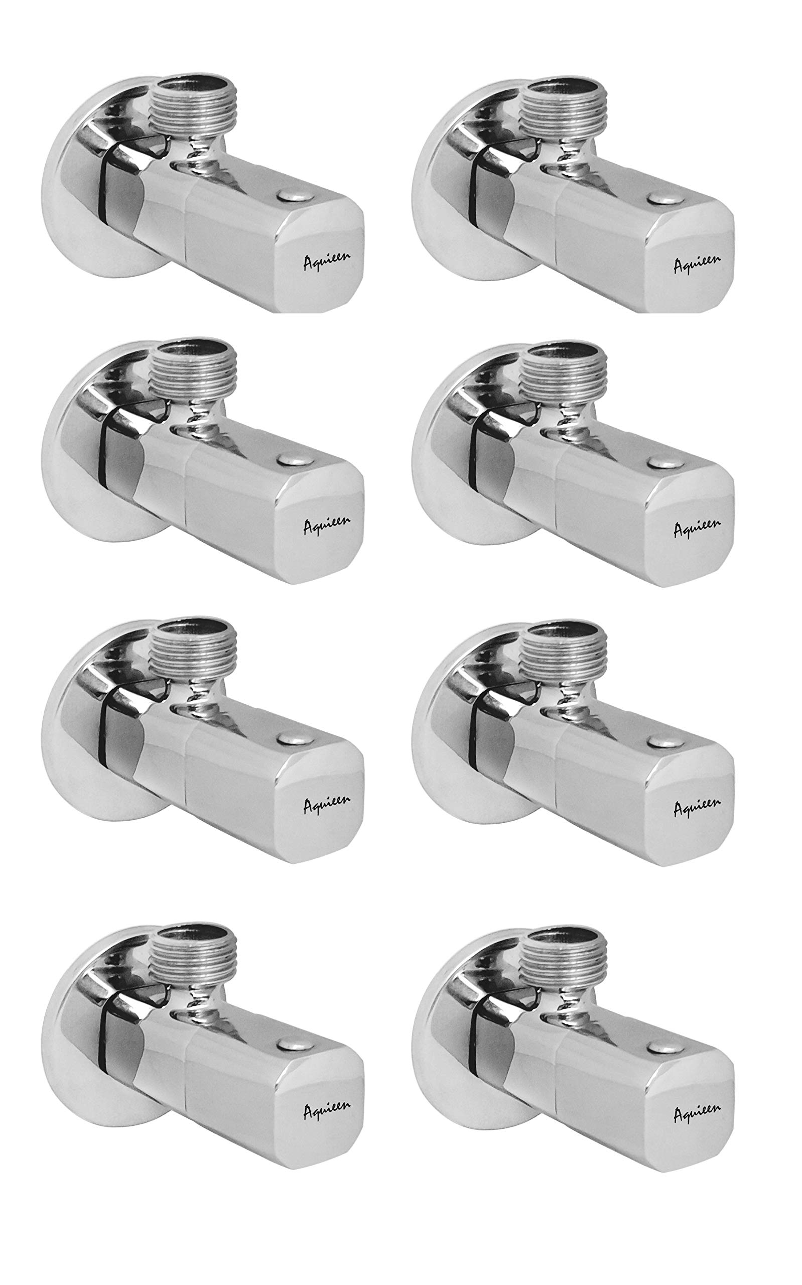 Aquieen Blanco Brass Angle Valve With Wall Flange (Pack Of 8)