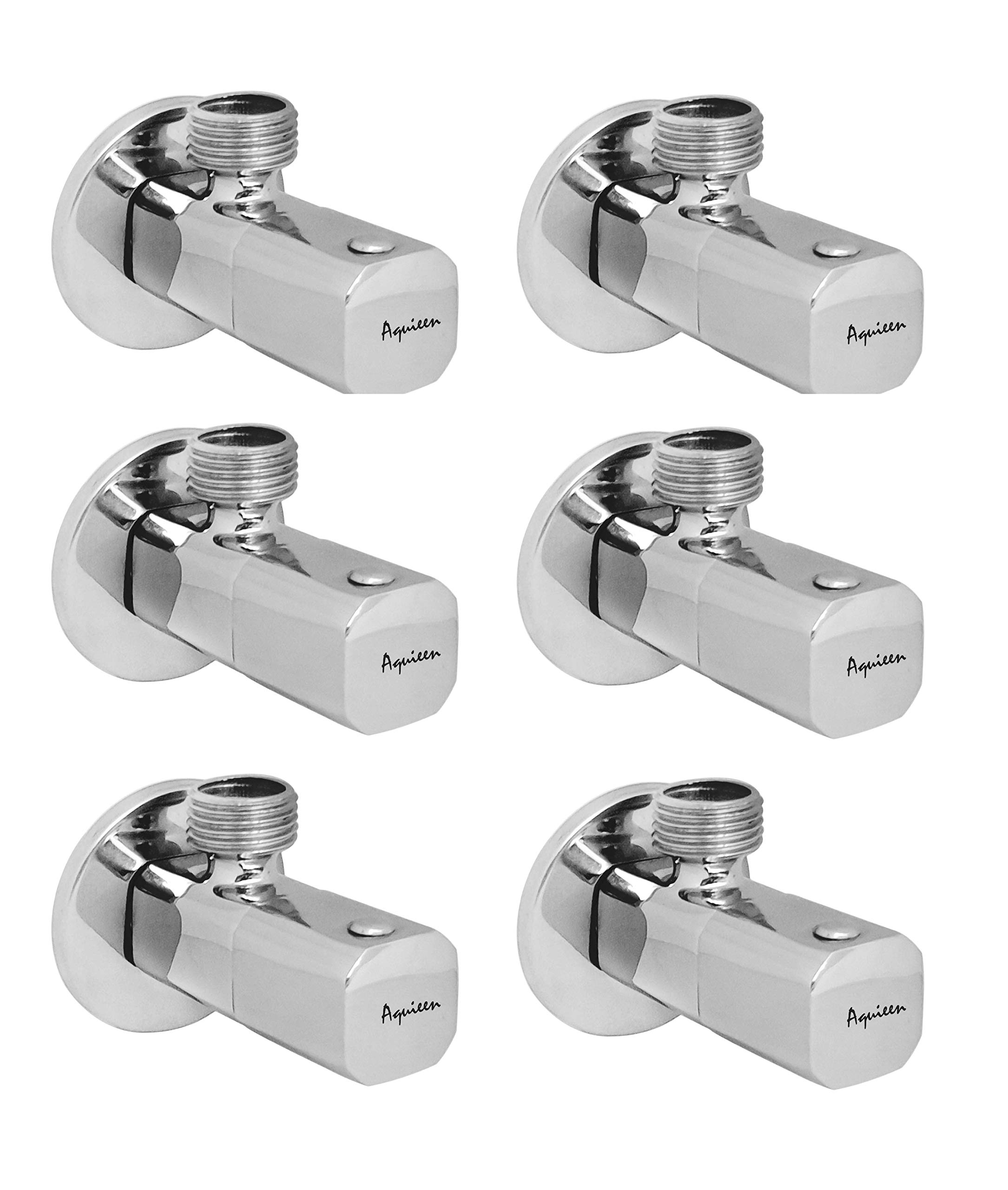 Aquieen Blanco Brass Angle Valve With Wall Flange (Pack Of 6)