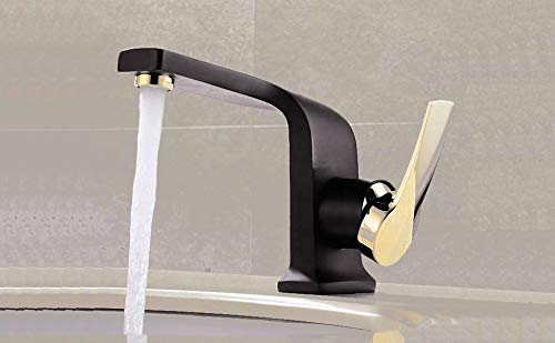 Aquieen Luxury Series Hot & Cold Basin Mixer Basin Tap (Nexa - Black Gold)