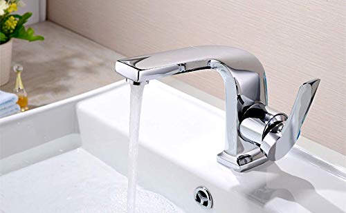 Aquieen NEXA Chrome Finish Brass Single Lever Basin Mixer Tap with Provision for Hot and Cold Water