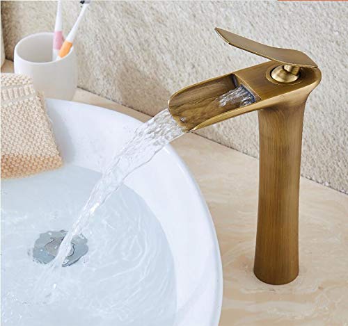 aquieen Vink-Antique Brass Single Lever Basin Mixer Tap with Provision for Hot and Cold Water