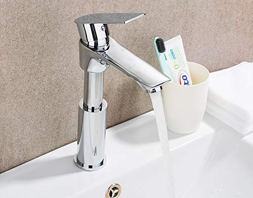 aquieen Brass Wall Mounted Single Lever Sink Mixer with Provision for Hot and Cold Water with 360 Degree Hi-Neck Spout, Connecting Legs and Flanges (Aura)