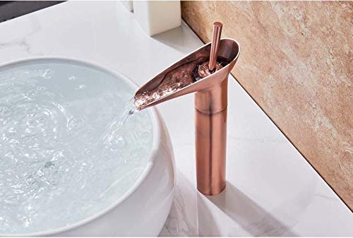 Aquieen Single Lever Basin Mixer Tap with Provision for Hot and Cold Water (Copper)