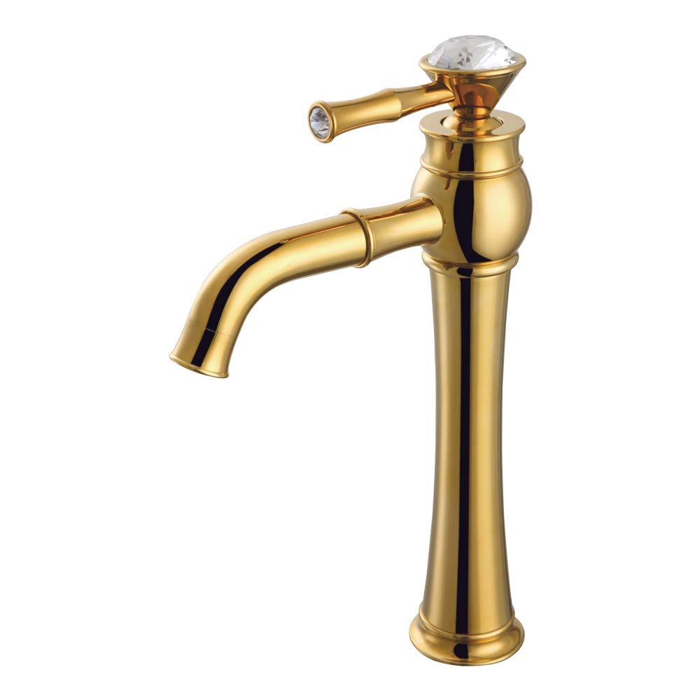 Aquieen Luxury Series Extended Body Hot & Cold Basin Mixer Basin Tap (Amaze - Gold)