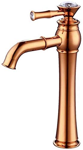 Aquieen Luxury Series Extended Body Hot & Cold Basin Mixer Basin Tap (Amaze - Rose Gold)