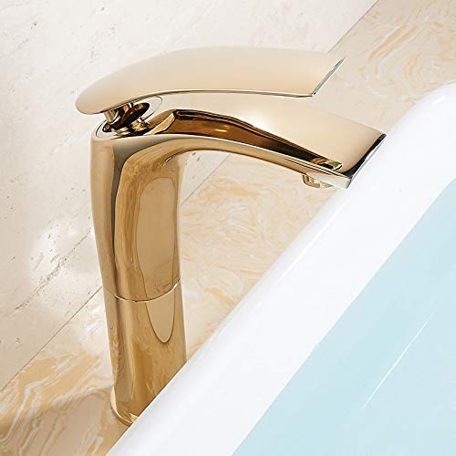 Aquieen Luxury Series Extended Body Hot & Cold Basin Mixer Basin Tap (Gold)