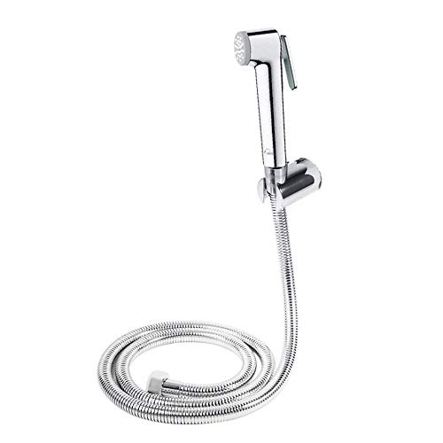 Aquieen ABS Health Faucet Set with 1 Meter SS 304 Shower Tube & Hook (Pura, Chrome)