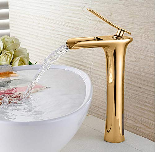 Aquieen Luxury Series Extended Body Hot and Cold Basin Mixer Basin Tap (Vink - Gold)