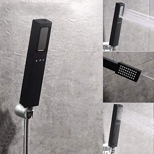 Aquieen 3 Function ABS Hand Shower with 1.5 Mtr SS 304 Shower Tube & Wall Hook (Black )