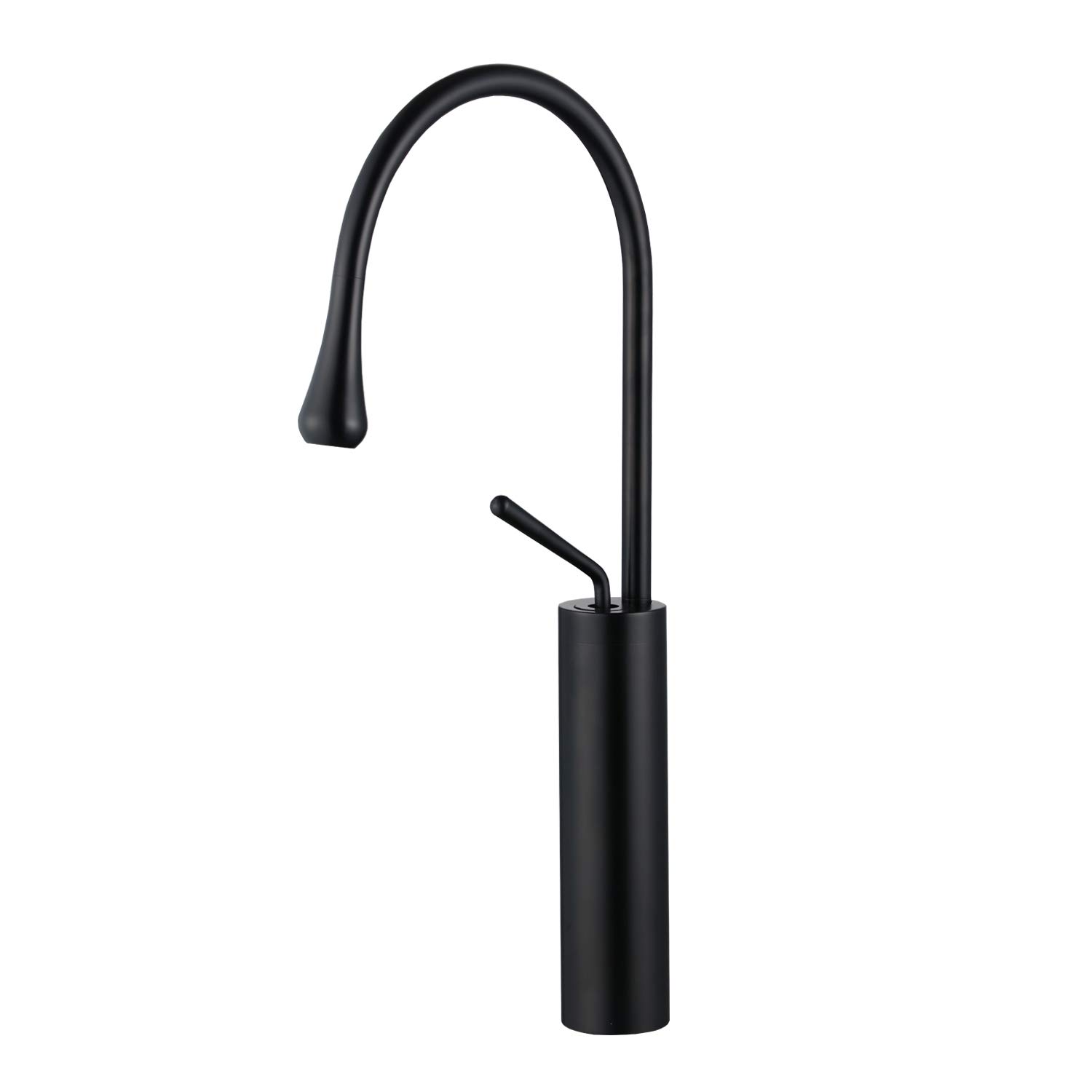Aquieen Single Lever Basin Sink Mixer connecting hoses and installation kit (Drop Black)