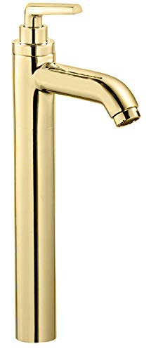 Aquieen Extended Body Tall Pillar Cock Cold Basin Tap (Pillar Cock - Ruby PVD Gold)