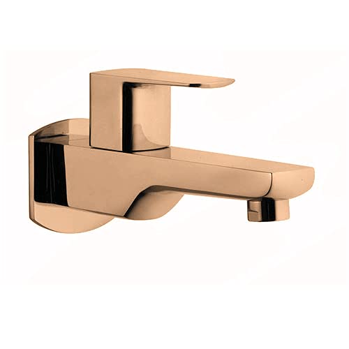 Aquieen PVD Zura Long Body Bib Cock with wall Flange (PVD Rose Gold)