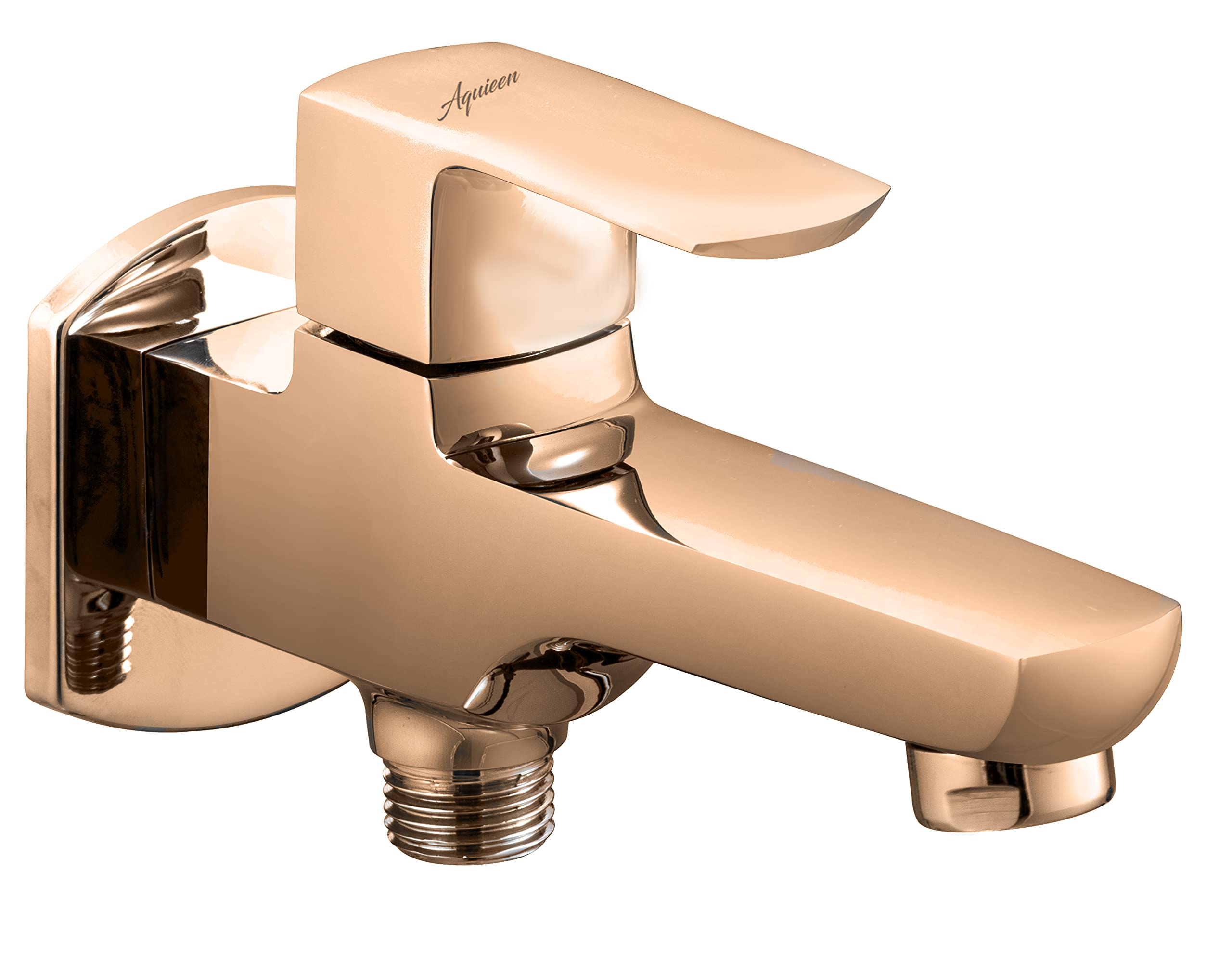 Aquieen Zura Single Handle 2 Way Bib Cock with Wall Flange PVD (PVD Rose Gold)