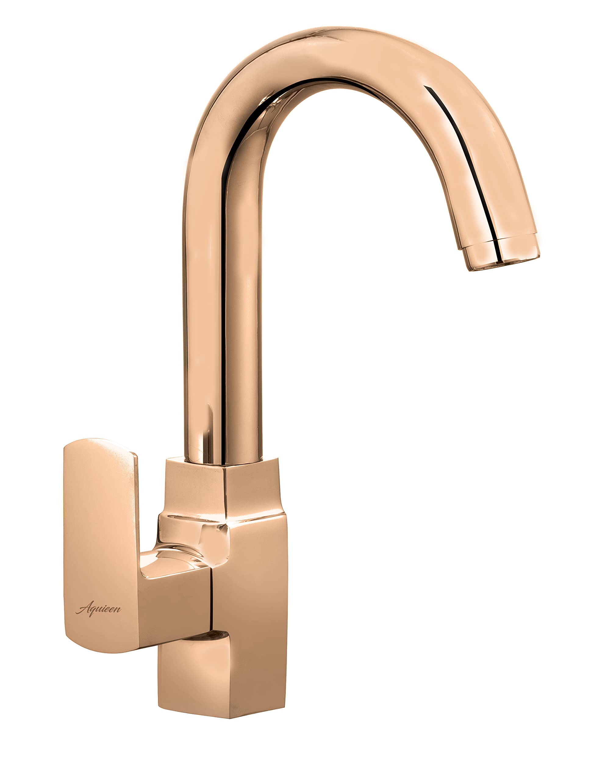 Aquieen Zura PVD Swan Neck Basin Tap (Rose Gold)