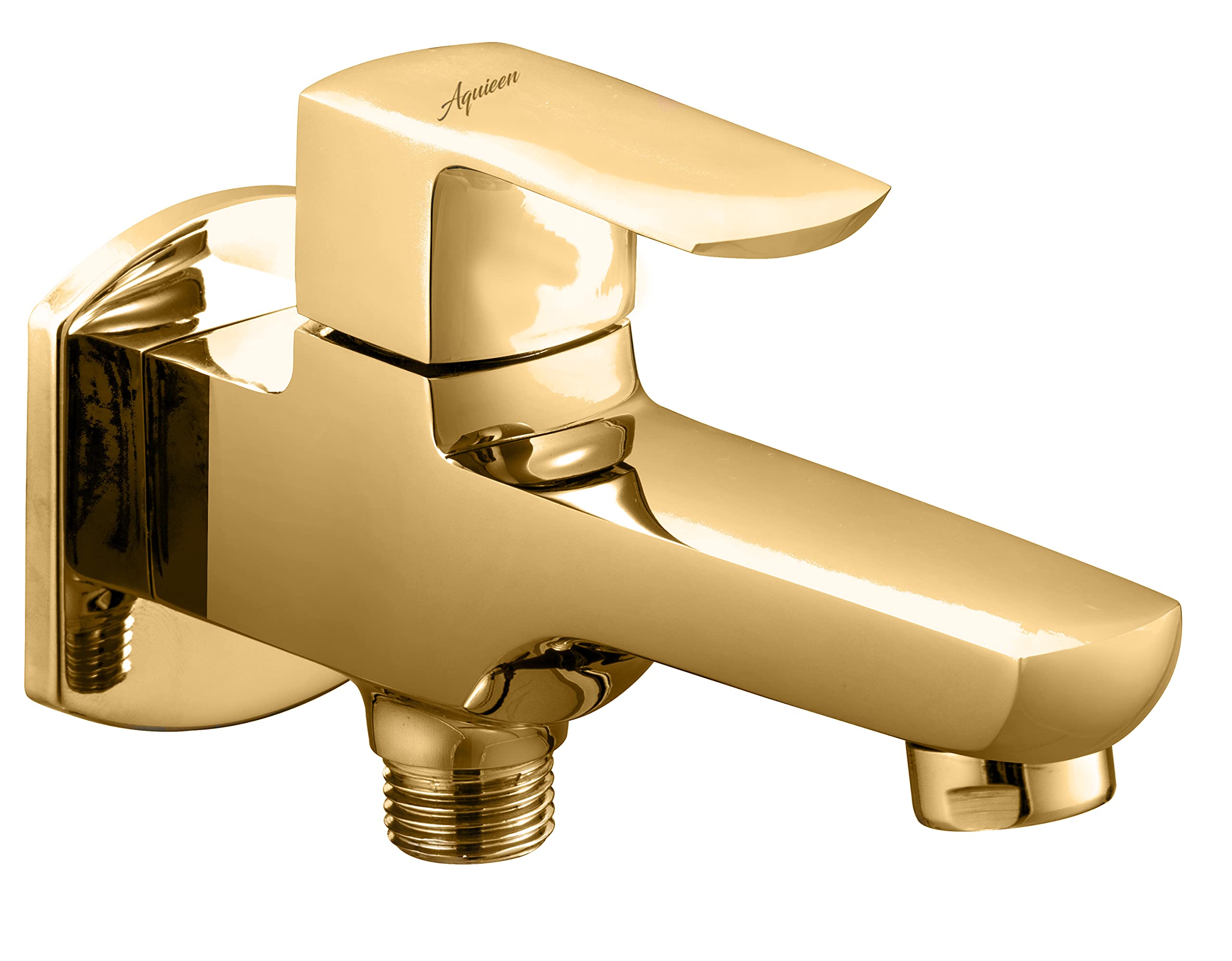 Aquieen Zura Single Handle 2 Way Bib Cock with Wall Flange PVD (PVD Gold)