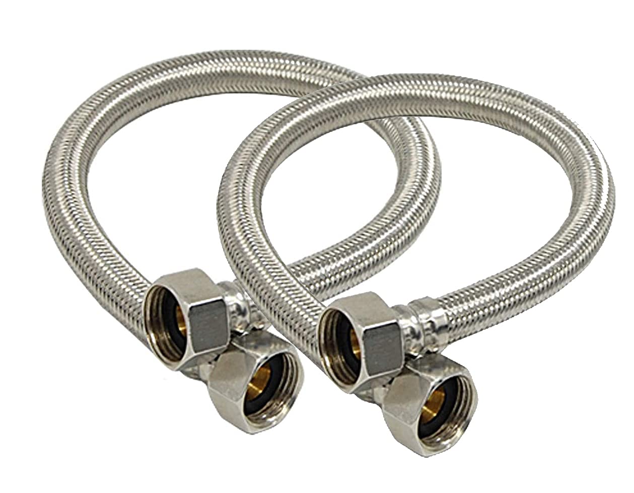 Aquieen , Matte SS 304 Grade Ss Connection, 12" (Set Of 2)