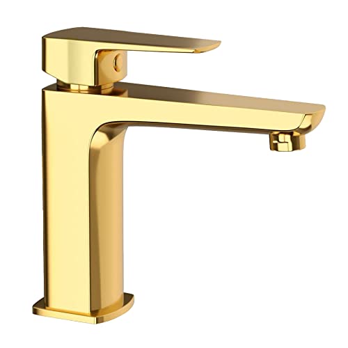 Aquieen Luxury Series Hot & Cold Basin Mixer Basin Tap (PVD Zura - Gold)