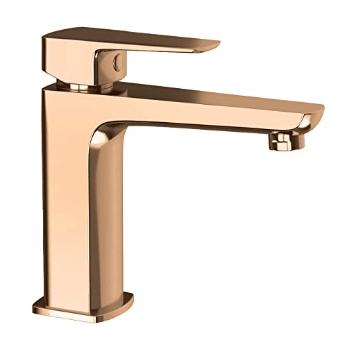 Aquieen Luxury Series Hot & Cold Basin Mixer Basin Tap (PVD Zura - Rose Gold)