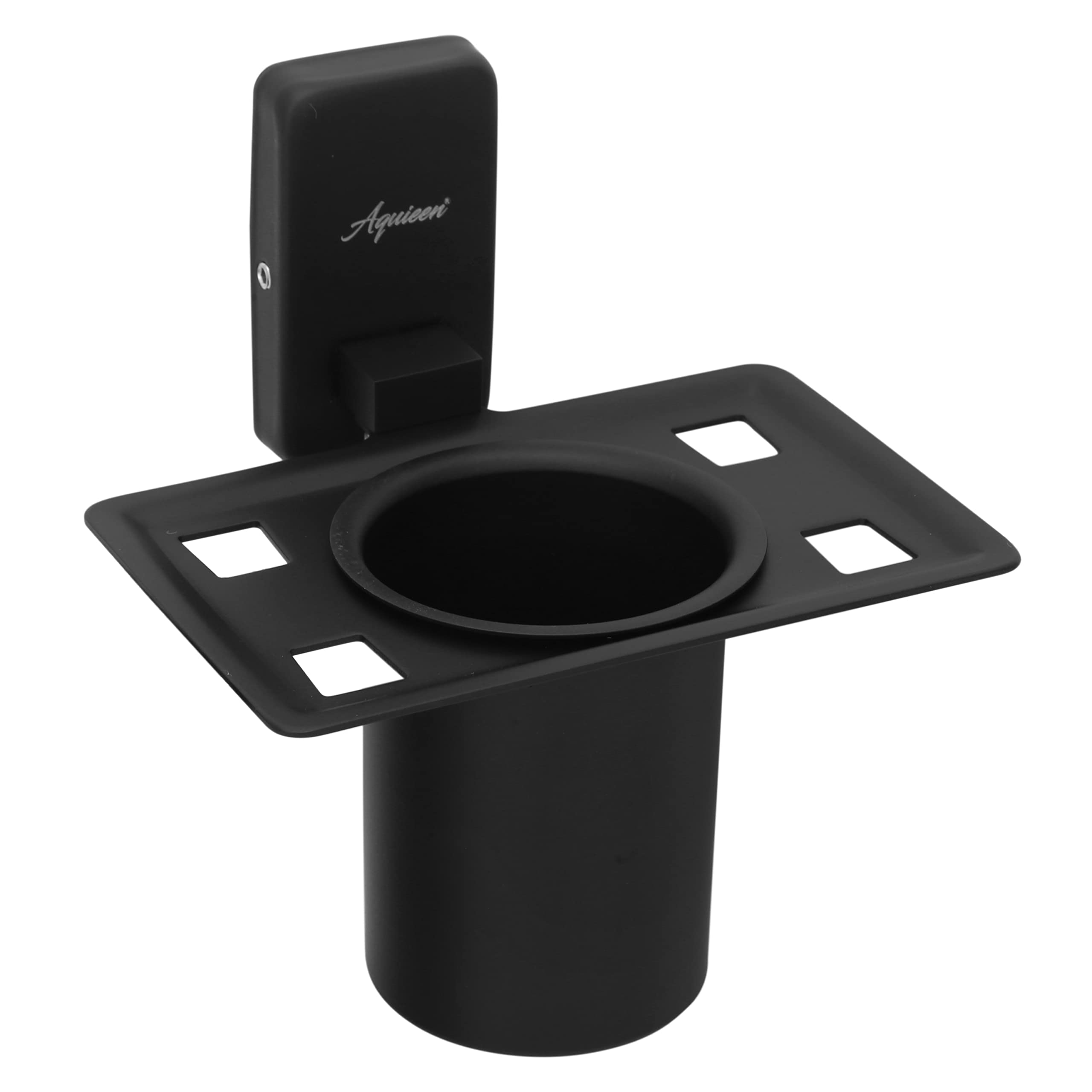 Aquieen Compel Black SS 304 Grade Wall Mounted Tumbler Holder With Installation Kit