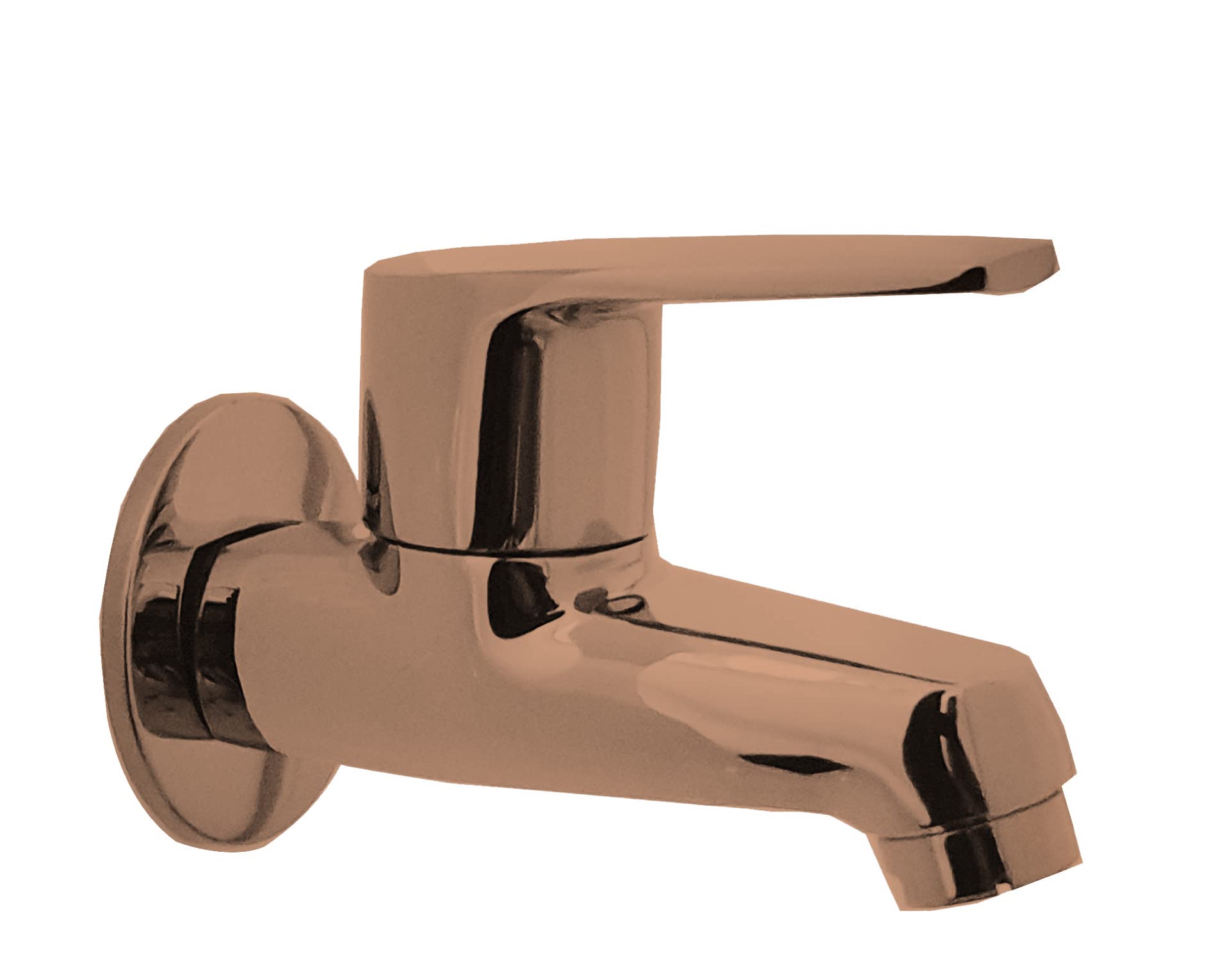 Aquieen PVD Finish Long Body Bib Cock with Wall Flange (Entice Collection) (PVD Rose Gold)