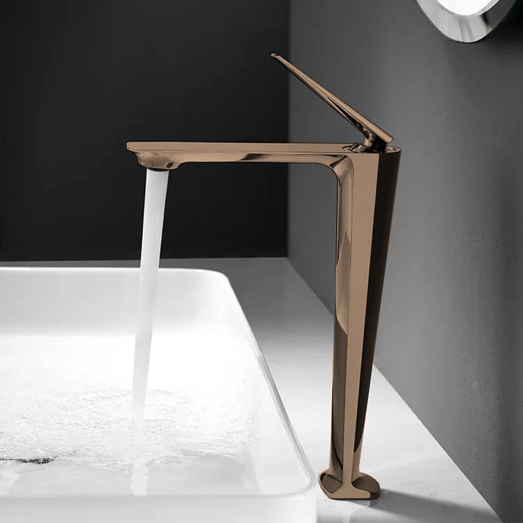 Aquieen Luxury Series Extended Body Hot & Cold Basin Mixer Basin Tap (Hydro - Rose Gold) (Rose Gold)