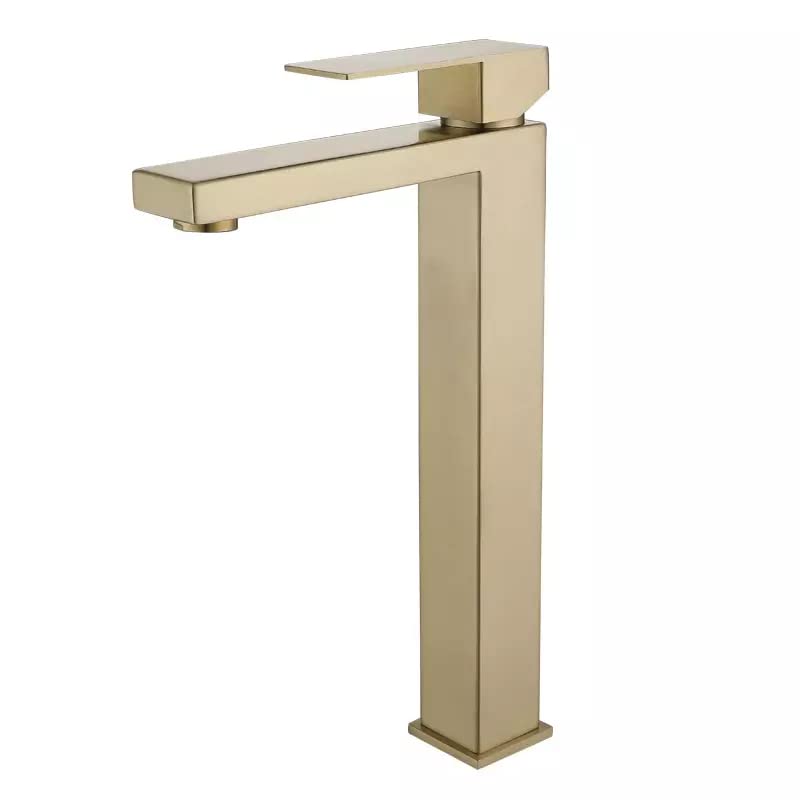 Aquieen Luxury Series Extended Body Hot & Cold Basin Mixer Basin Tap (Kubix Brushed Gold)